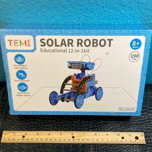 NWT TEMU Solar Robot Ages 8+ Educational 12-in-1 Kit BLUE